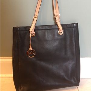 Michael Kors large black and beige tote